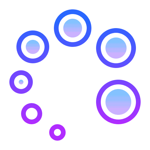 Ícone de círculos conectados representando acompanhamento contínuo em marketing digital