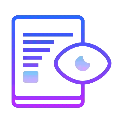Ícone de documento com lupa representando cliques sem qualificação em campanhas de tráfego pago
