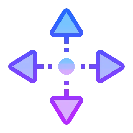 Ícone com setas apontando para o centro, representando foco em negócios locais com campanhas de tráfego pago