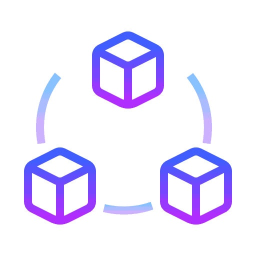 Ícone de blocos conectados representando metodologia de marketing digital testada