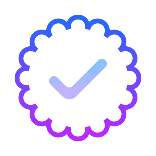 Ícone de selo com check representando campanhas de tráfego pago estratégico